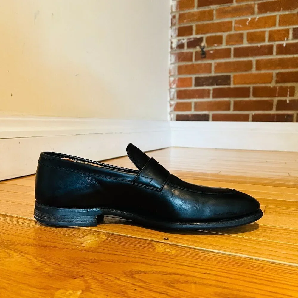 Church's Sears Black Penny Loafers Shoes Mens US 11.5 Includes Shoe Trees